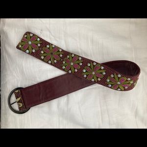 Fancy embroidered leather belt